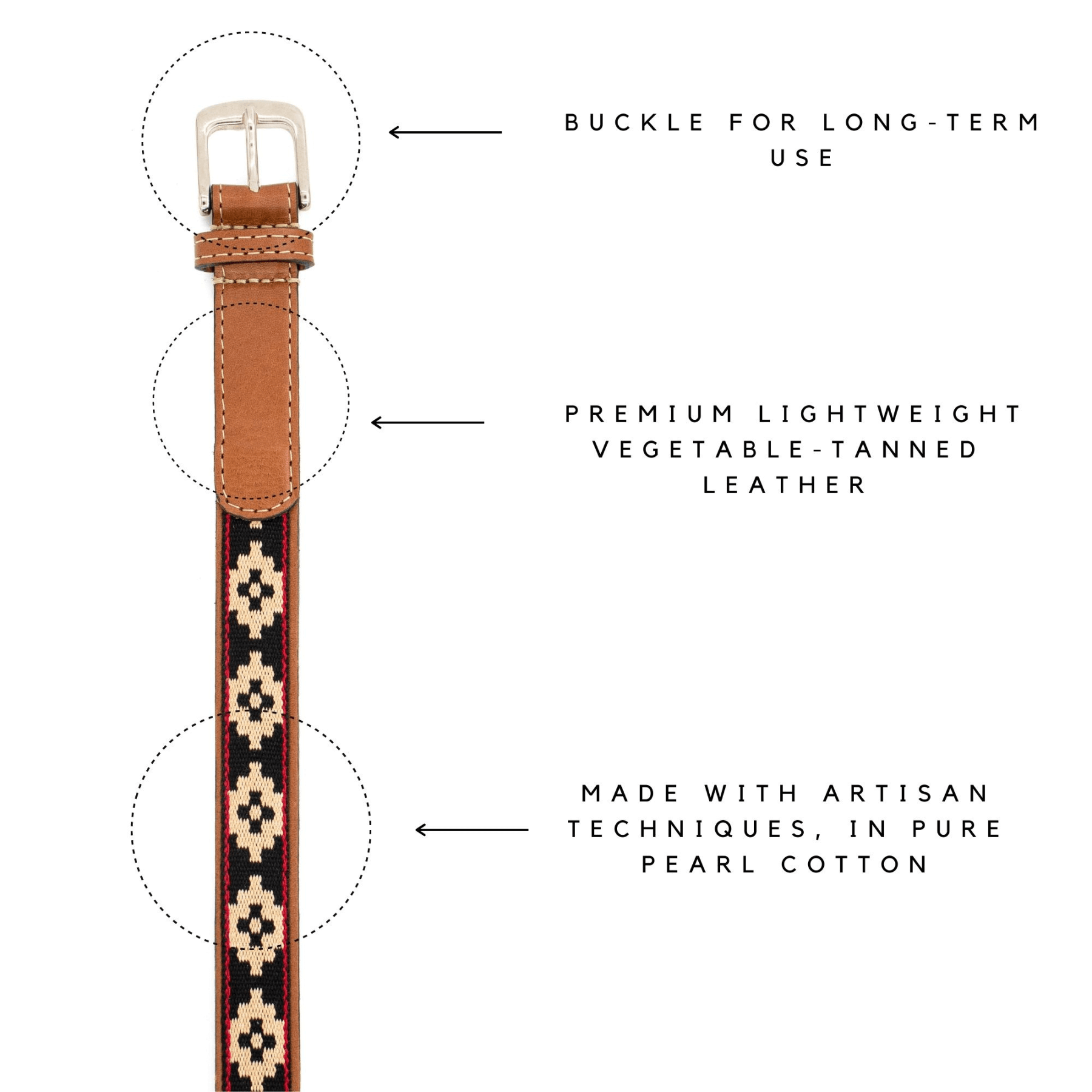Embroidered Belt (Brown)