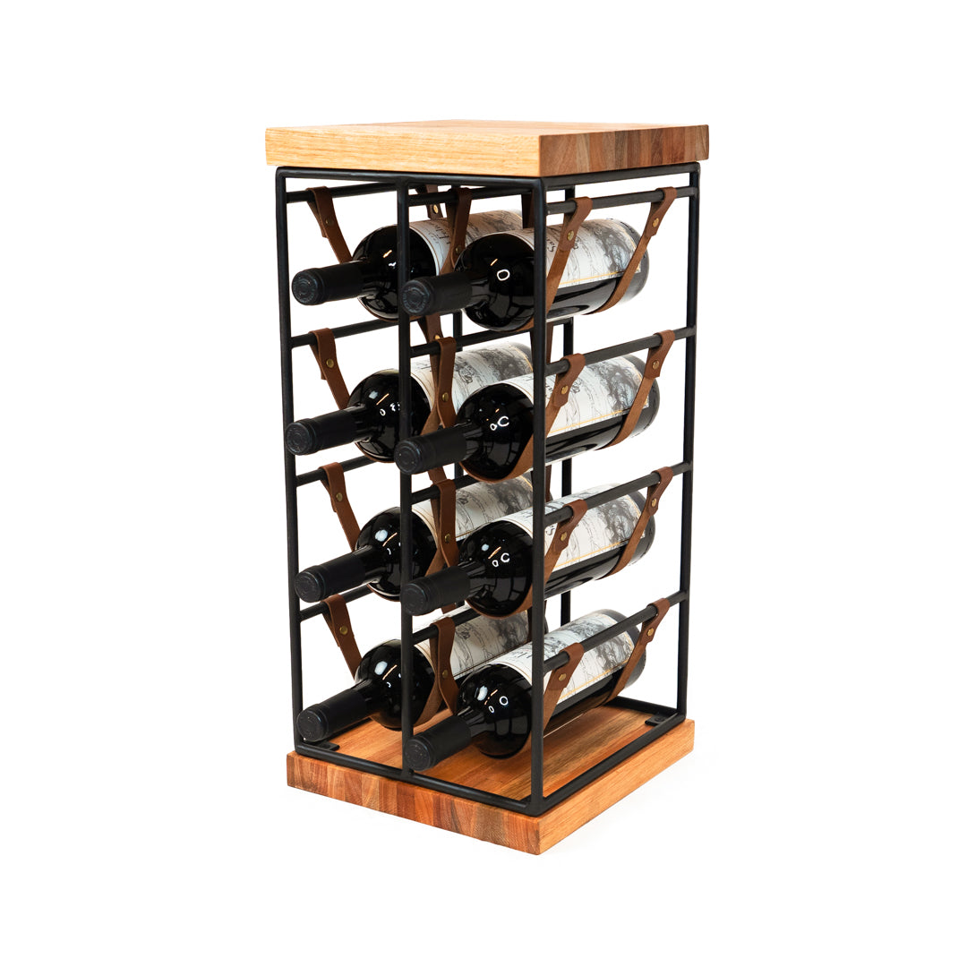 Leather and Iron Wine Rack