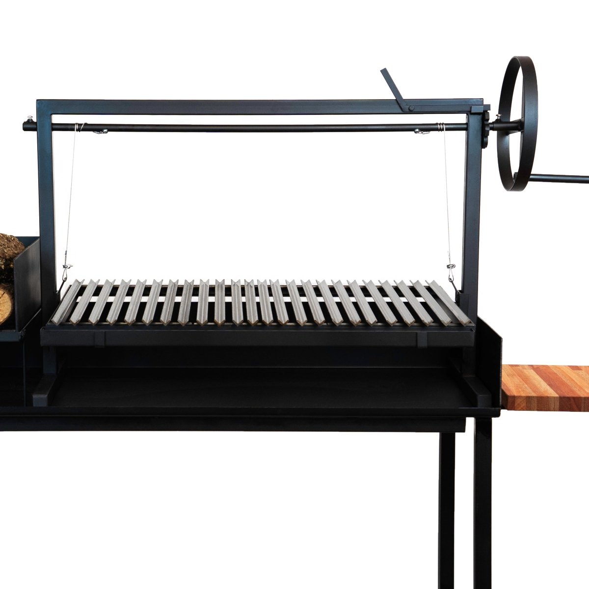 Premium Santa Maria Grill with V - Shaped Grates and CartGaucholife