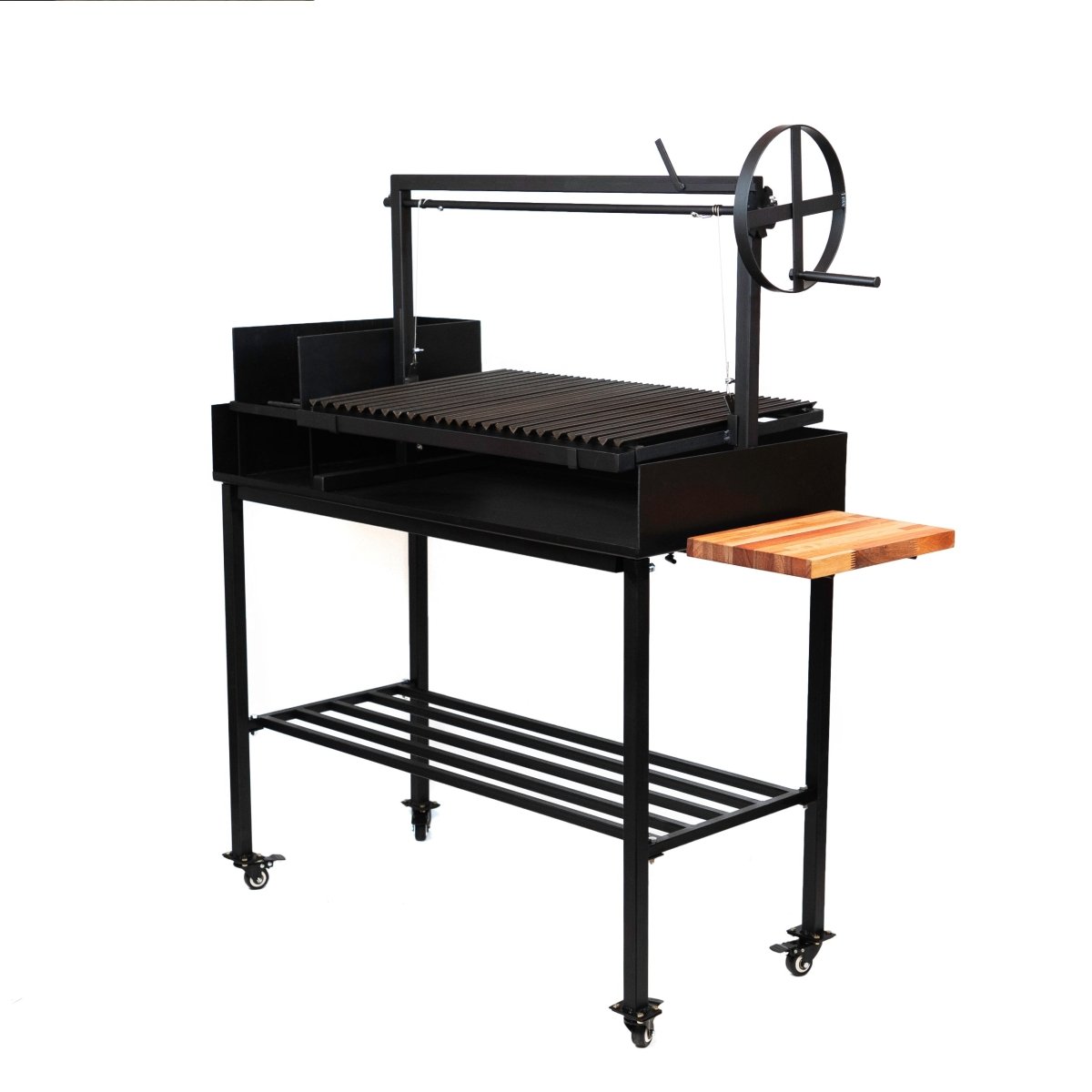 Premium Santa Maria Grill with V - Shaped Grates and CartGaucholife