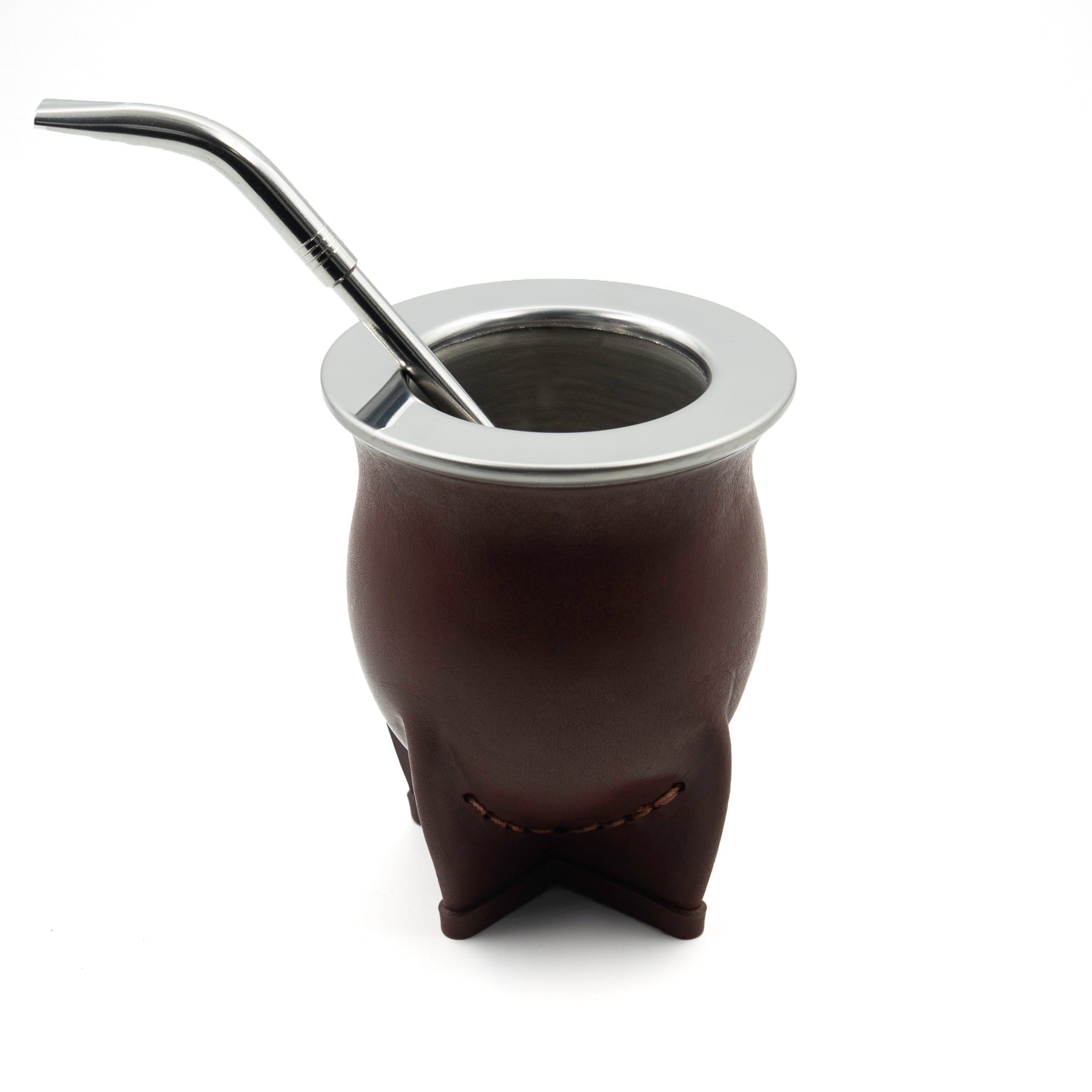 Leather Camionero Inox Cup Brown
