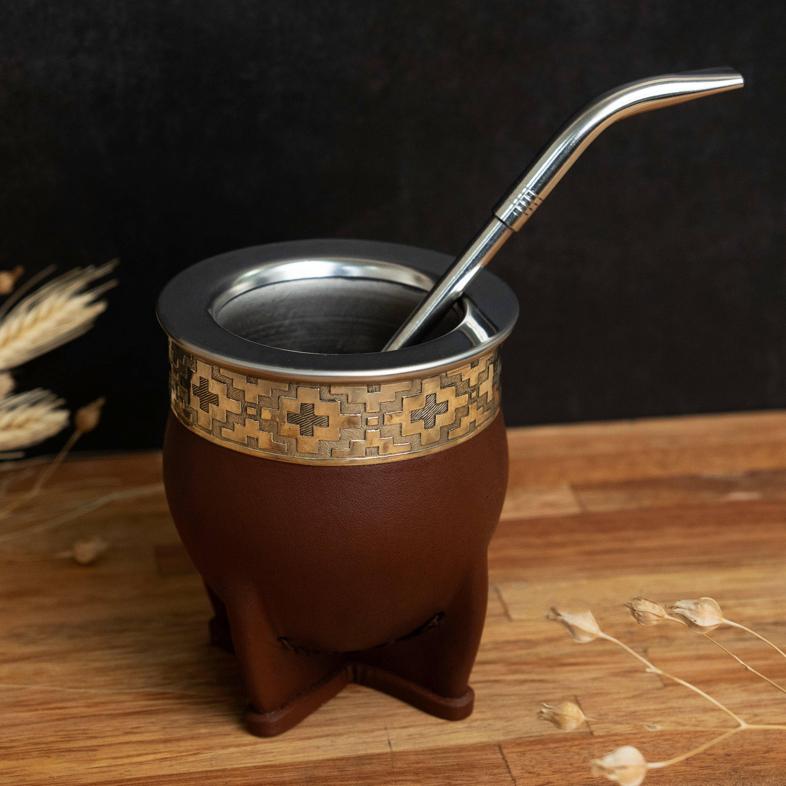 Mate de calabaza con alpaca
