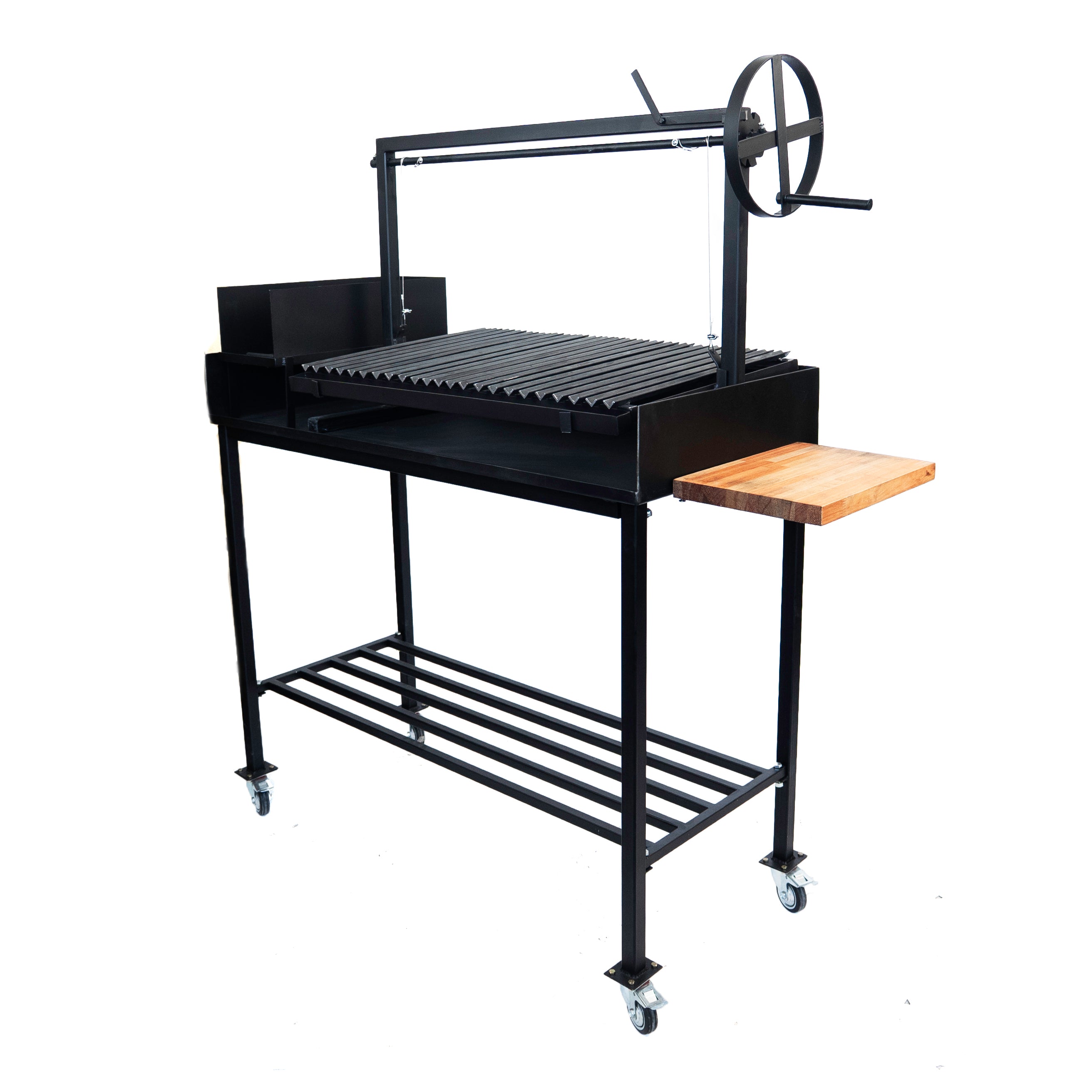 Premium Santa Maria Grill with V-Shaped Grates and Cart