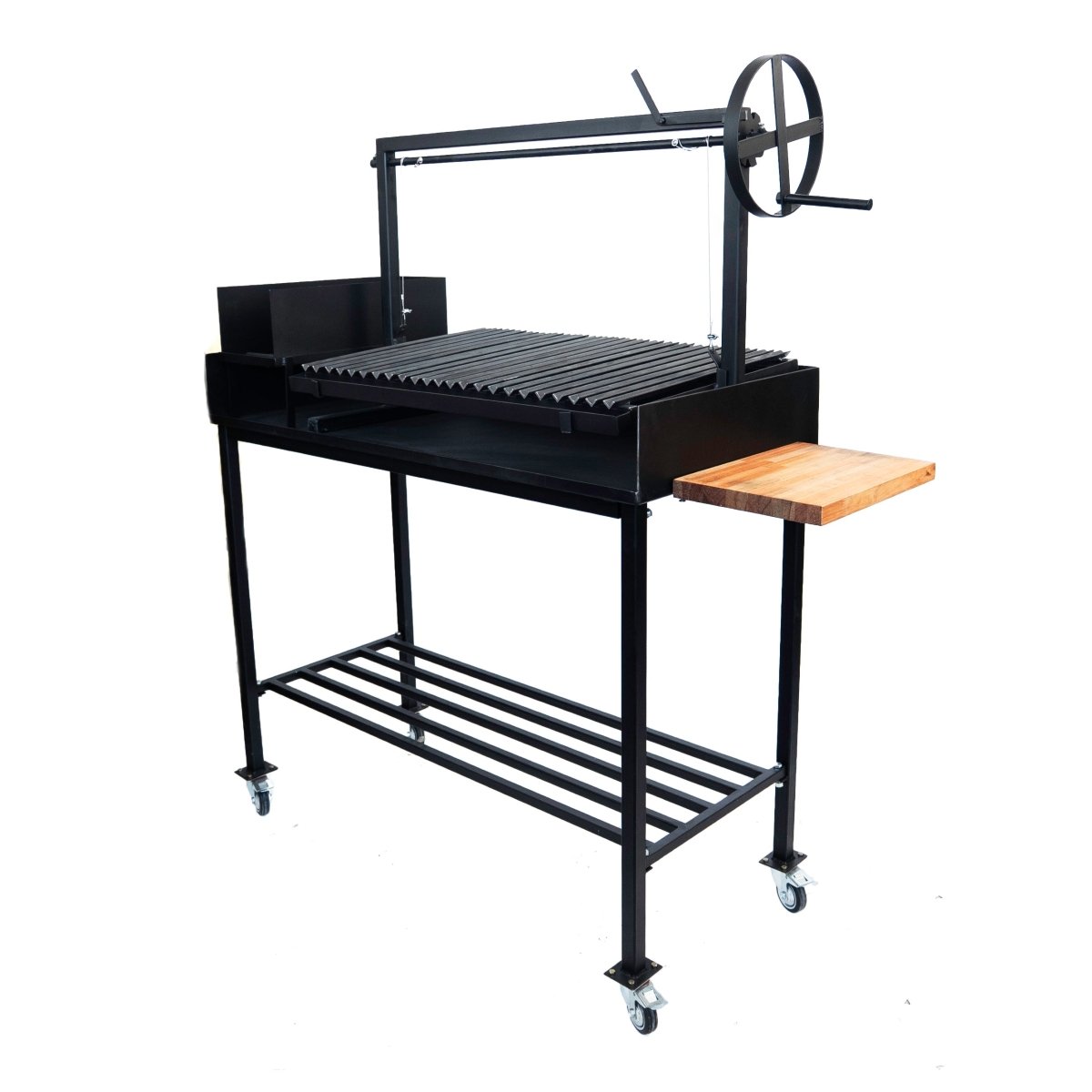 Premium Santa Maria Grill with V - Shaped Grates and CartV ShapeGaucholife