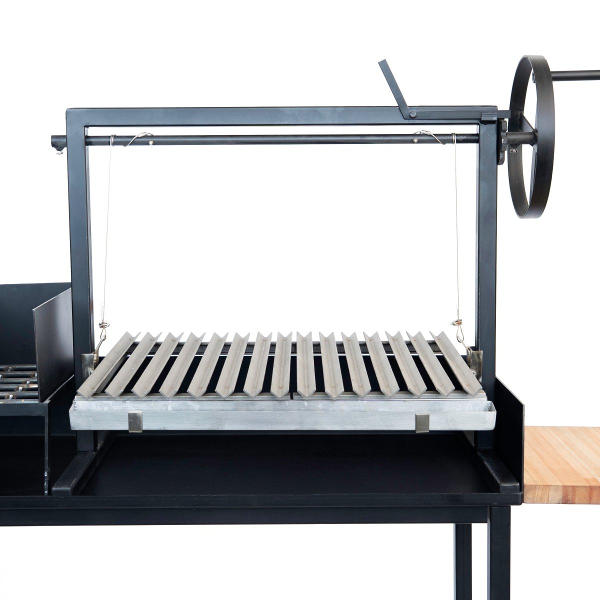 Argentine Small Inox Santa Maria grill with braseroRound BarsGaucholife