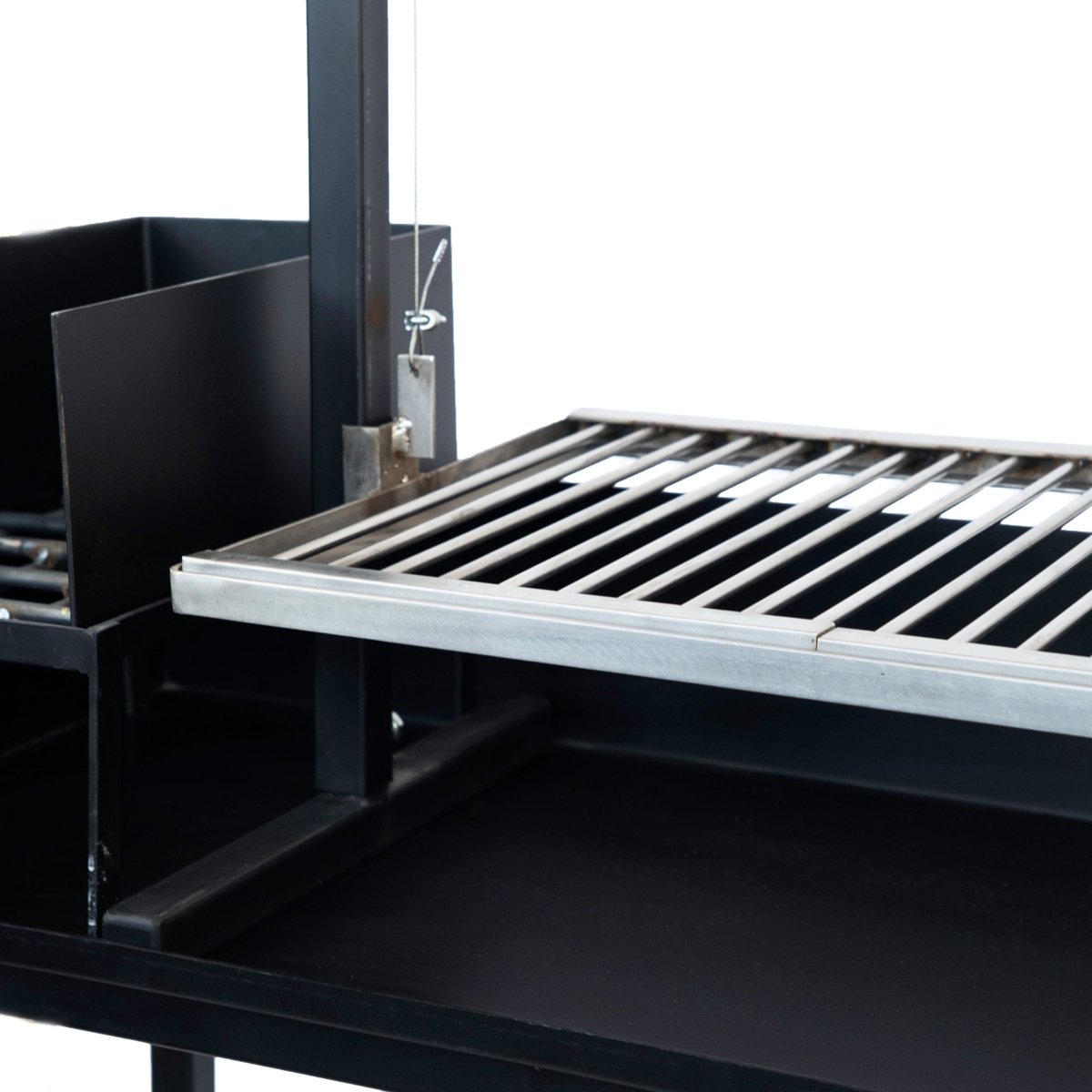 Argentine Small Inox Santa Maria grill with braseroRound BarsGaucholife