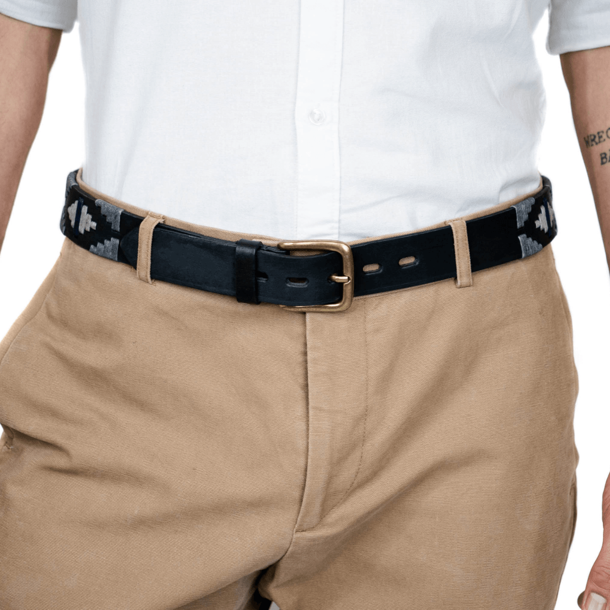 Embroidered Belt (Black/Gray)30Gaucholife