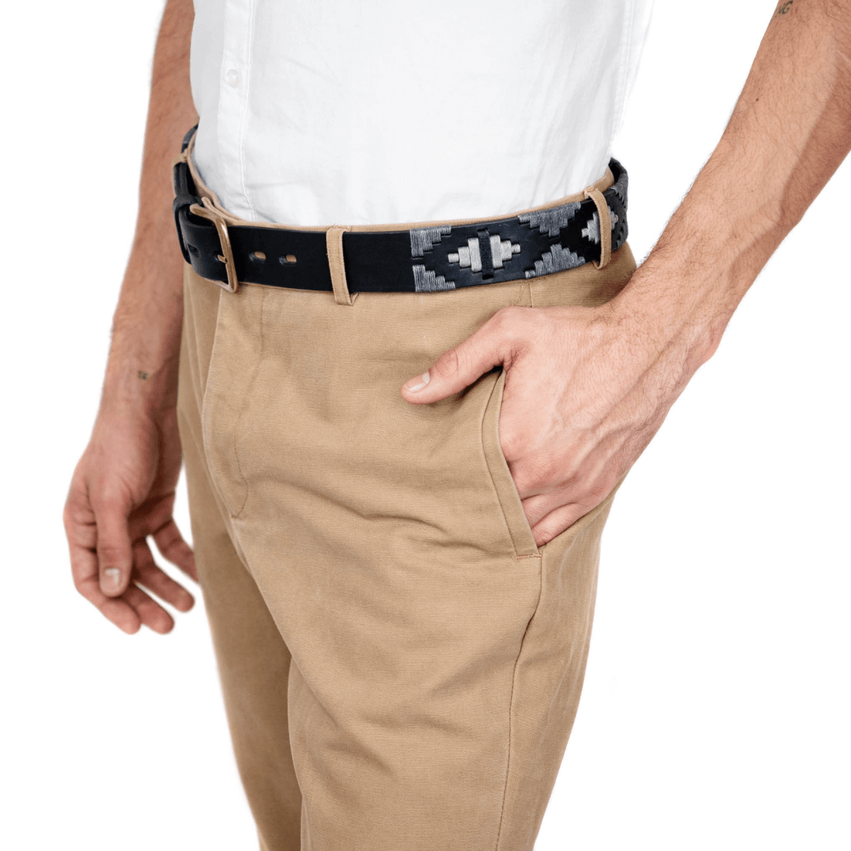 Embroidered Belt (Black/Gray)30Gaucholife