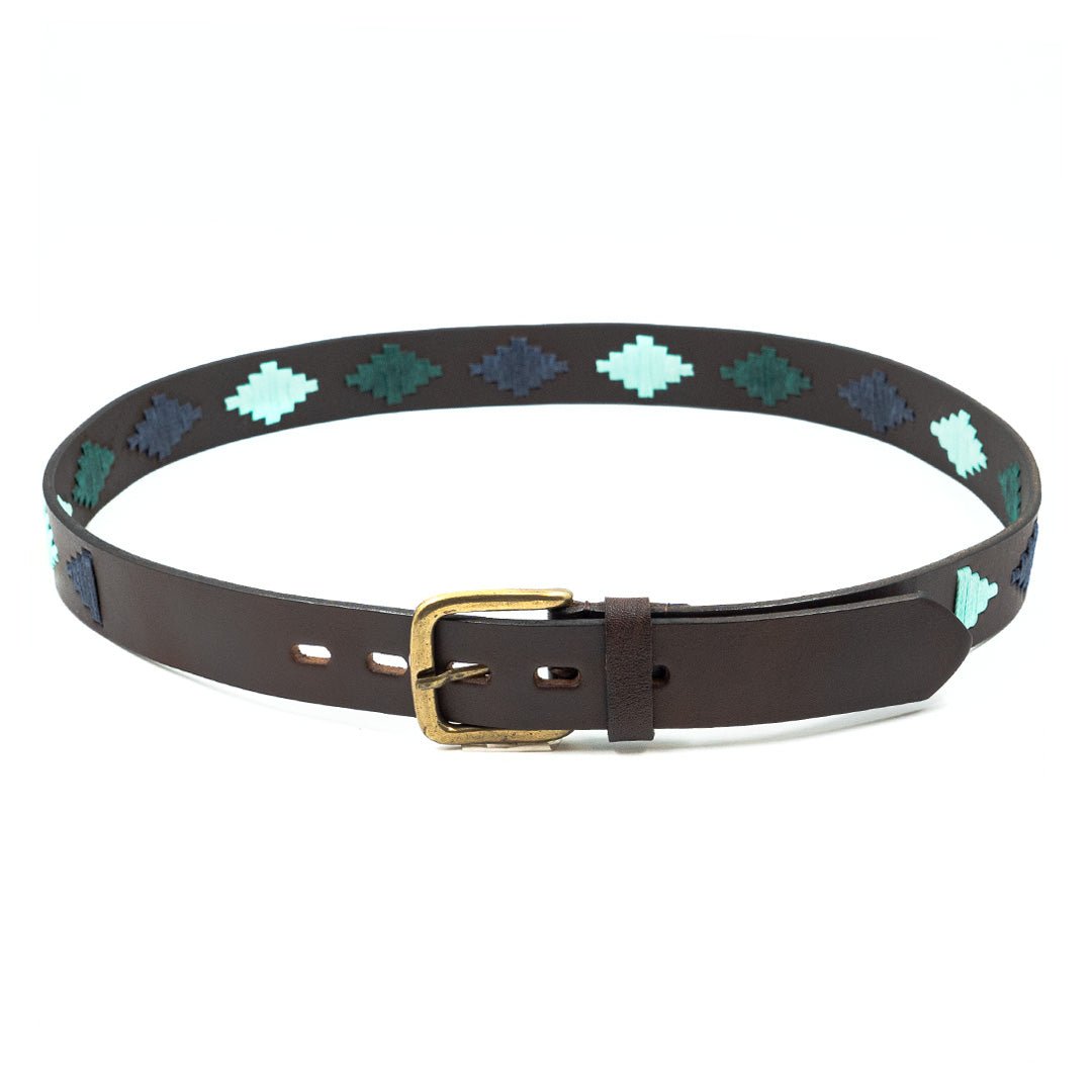 Embroidered Belt (Green/Blue)30Gaucholife