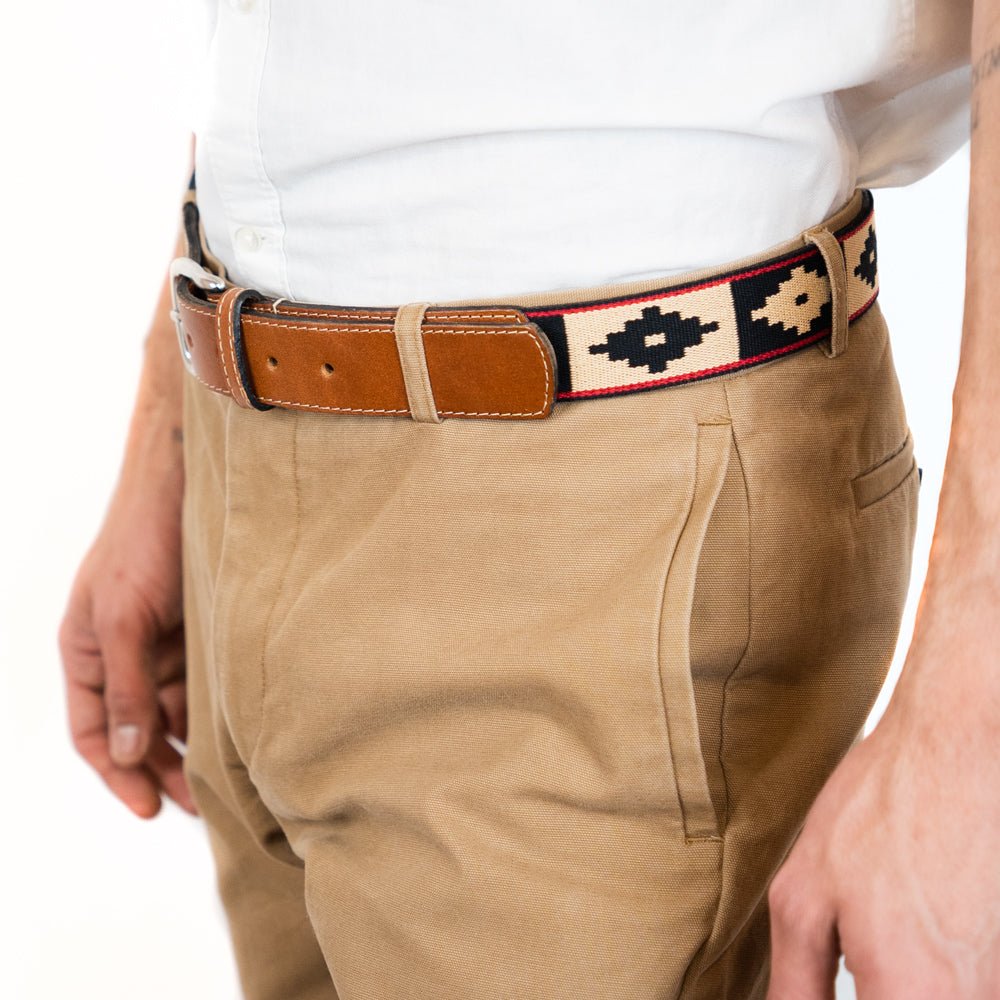 Guarda Pampas Woven Belt (Beige/Black)30Gaucholife