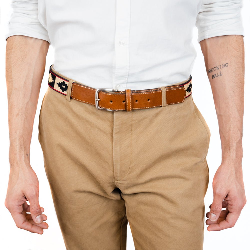 Guarda Pampas Woven Belt (Beige/Black)30Gaucholife