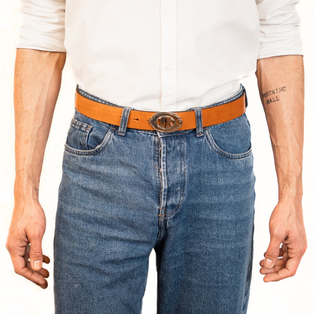 Personalized Leather Buckle BeltTanGaucholife