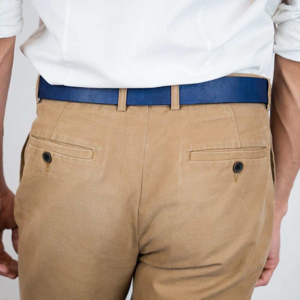 Vegetable - Tanned Leather Polo Belt (Blue)30Gaucholife