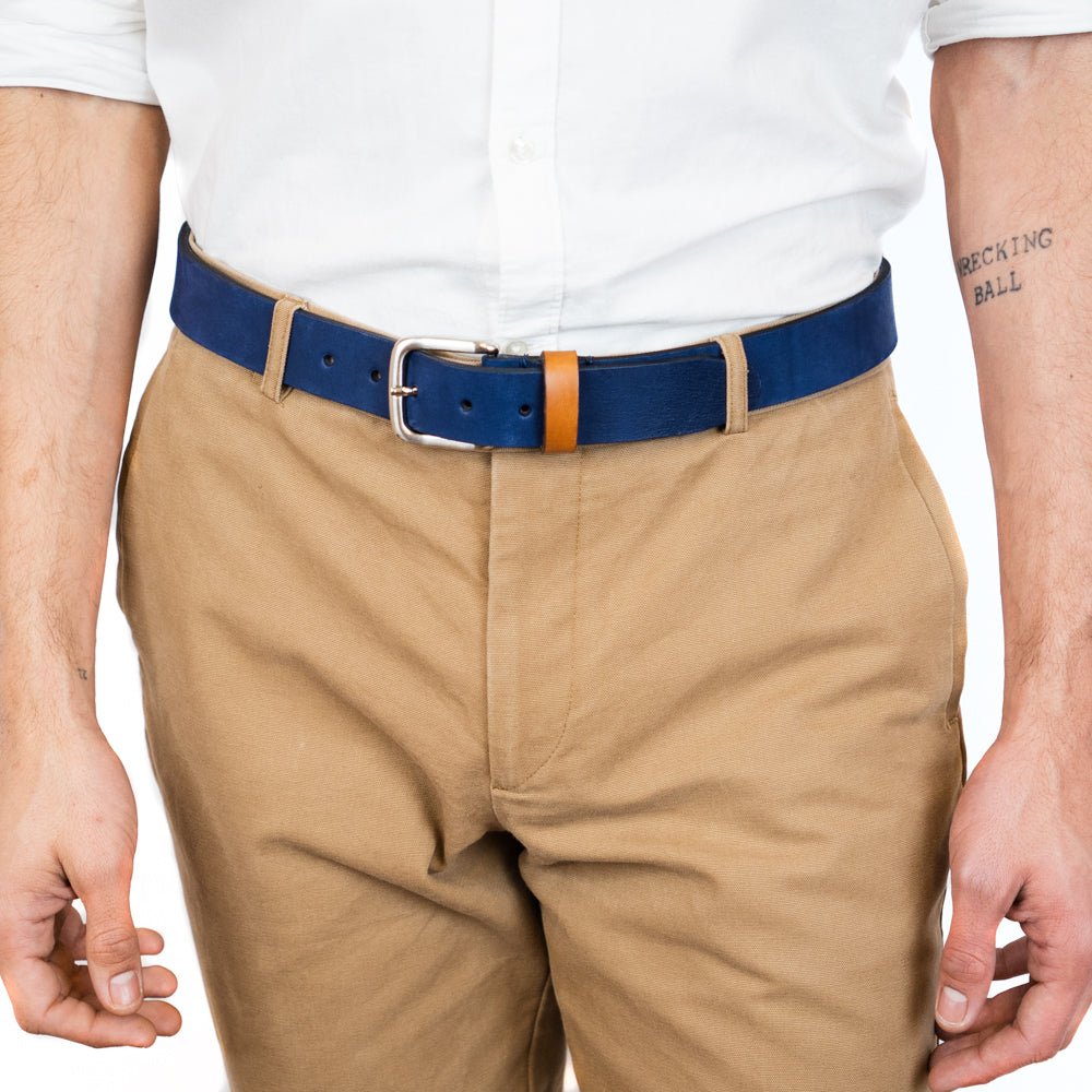 Vegetable - Tanned Leather Polo Belt (Blue)30Gaucholife