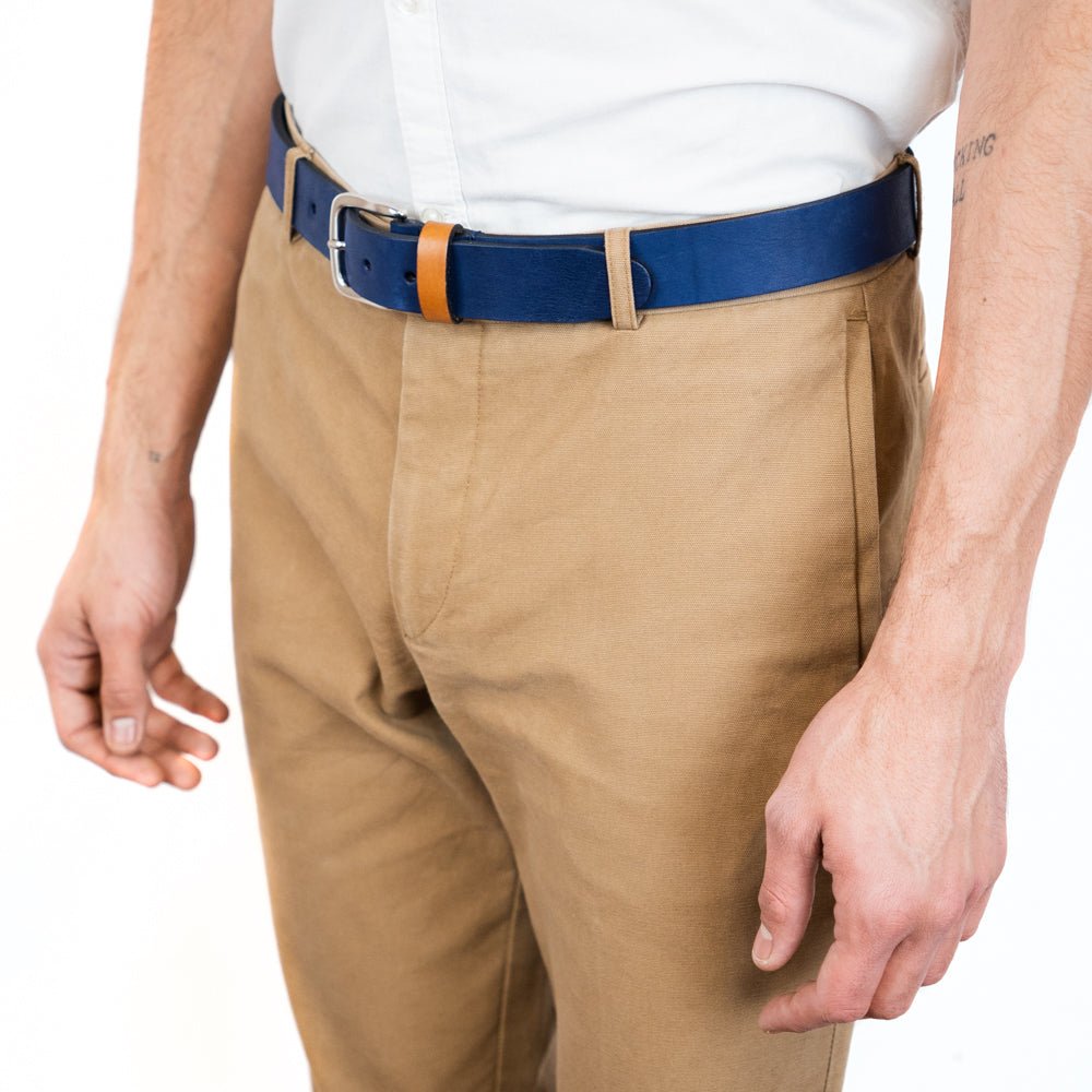 Vegetable - Tanned Leather Polo Belt (Blue)30Gaucholife