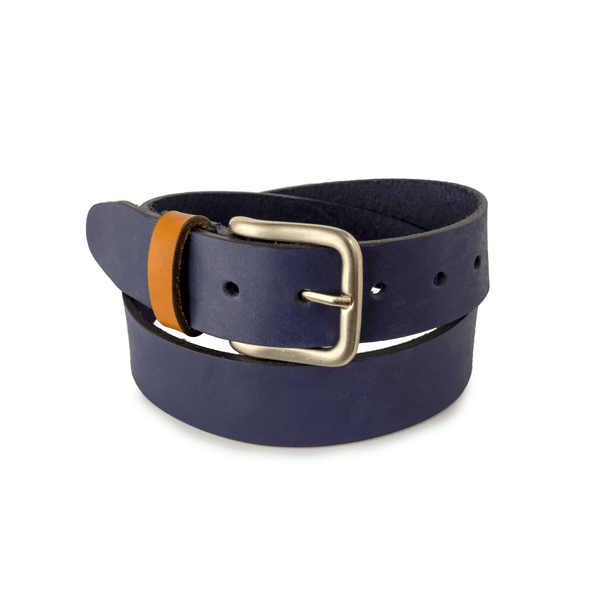 Full Grain Leather Belt (Blue)