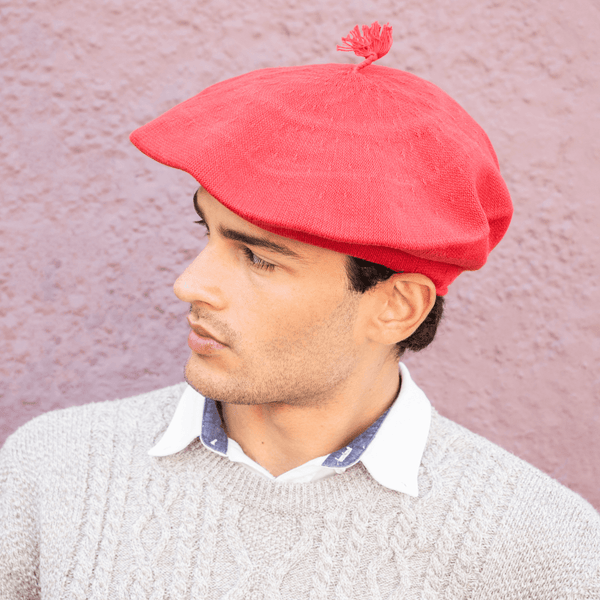 Red Cotton Thread Beret