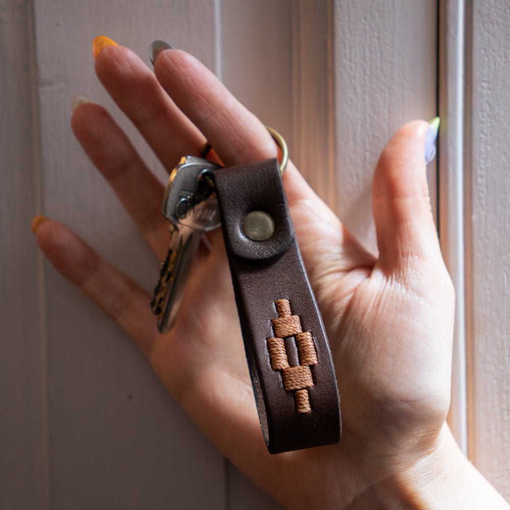 Embroidered Brown Leather KeychainBrownGaucholife
