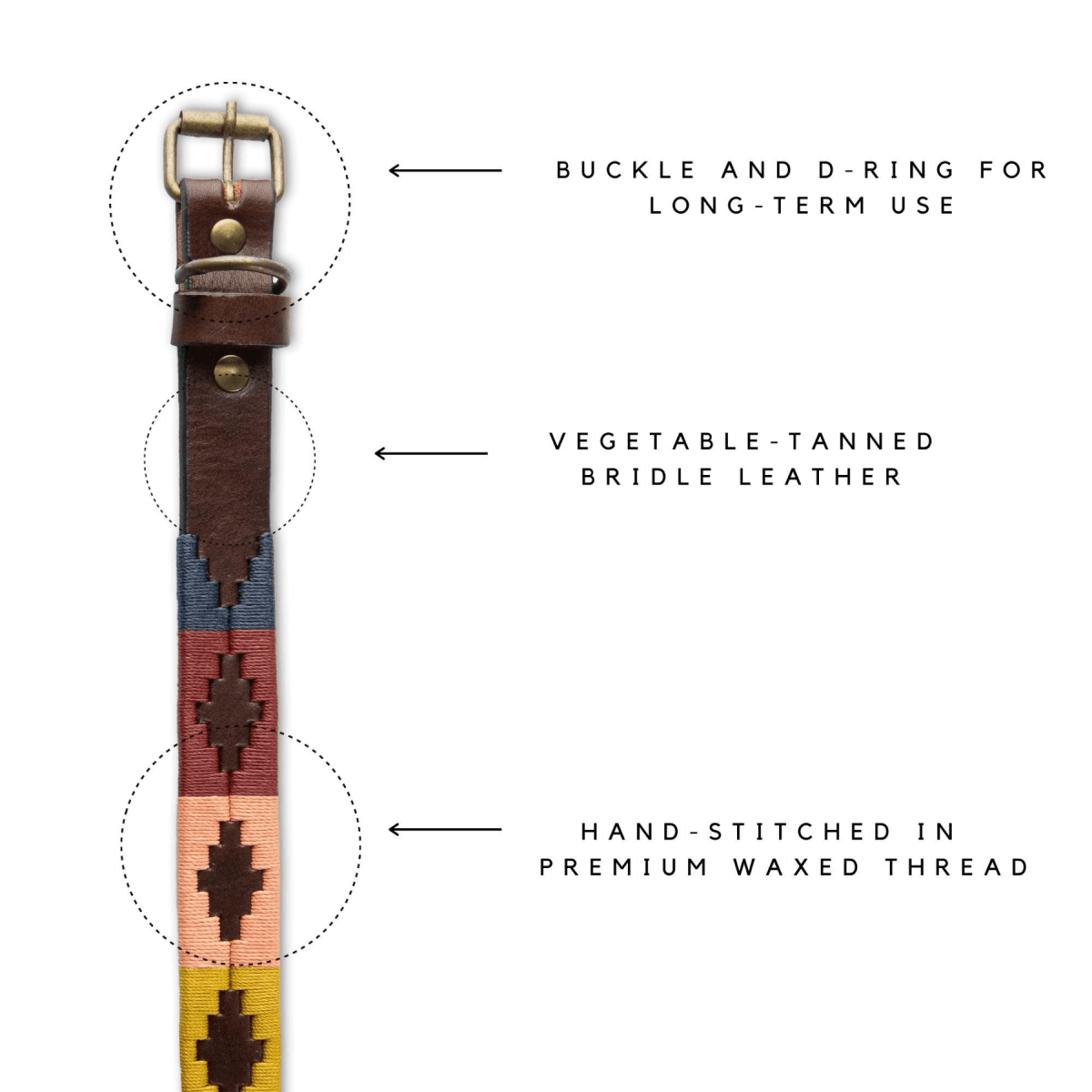 Embroidered Leather Dog Collar (Aconcagua)XSGaucholife