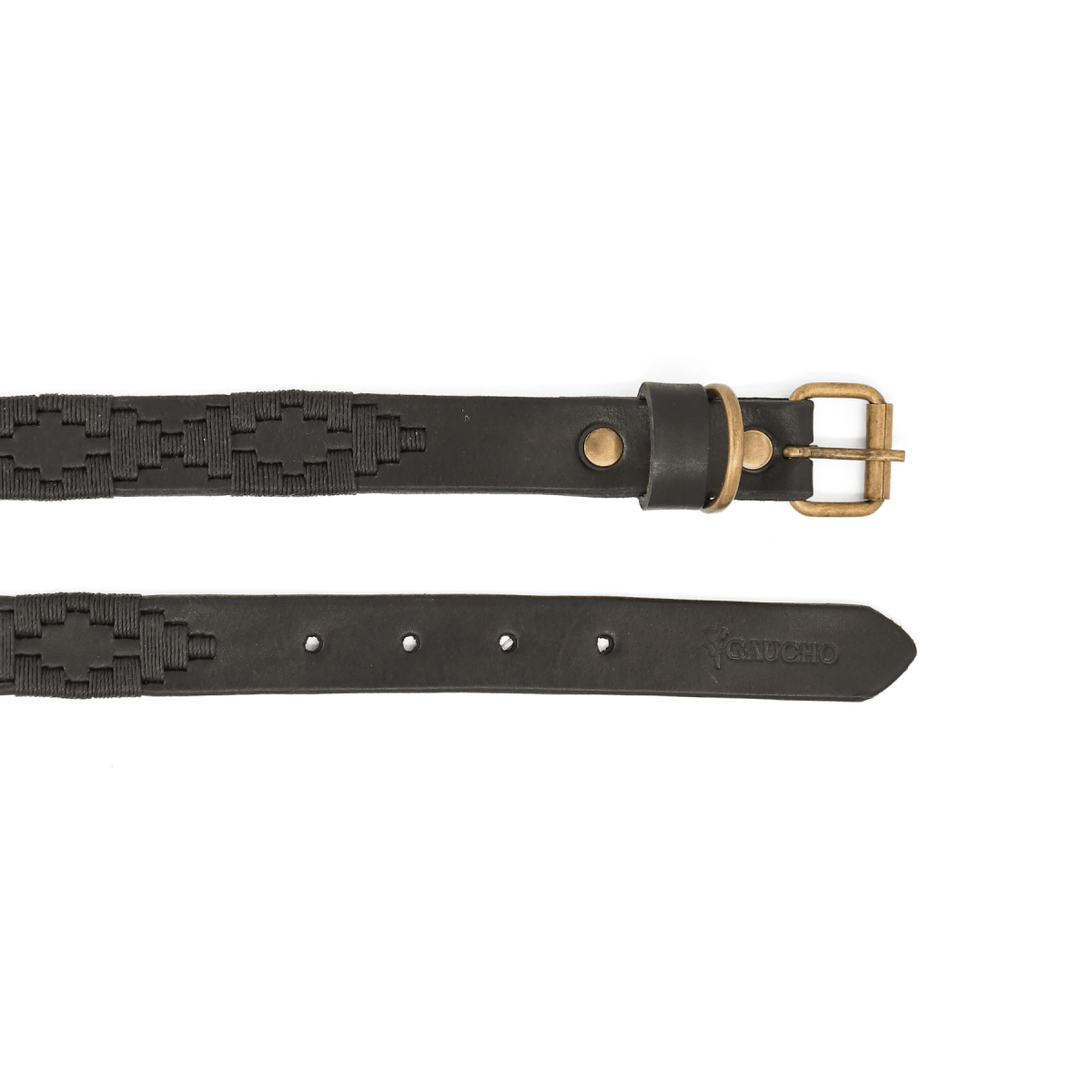 Embroidered Leather Dog Collar (Black)X SmallGaucholife