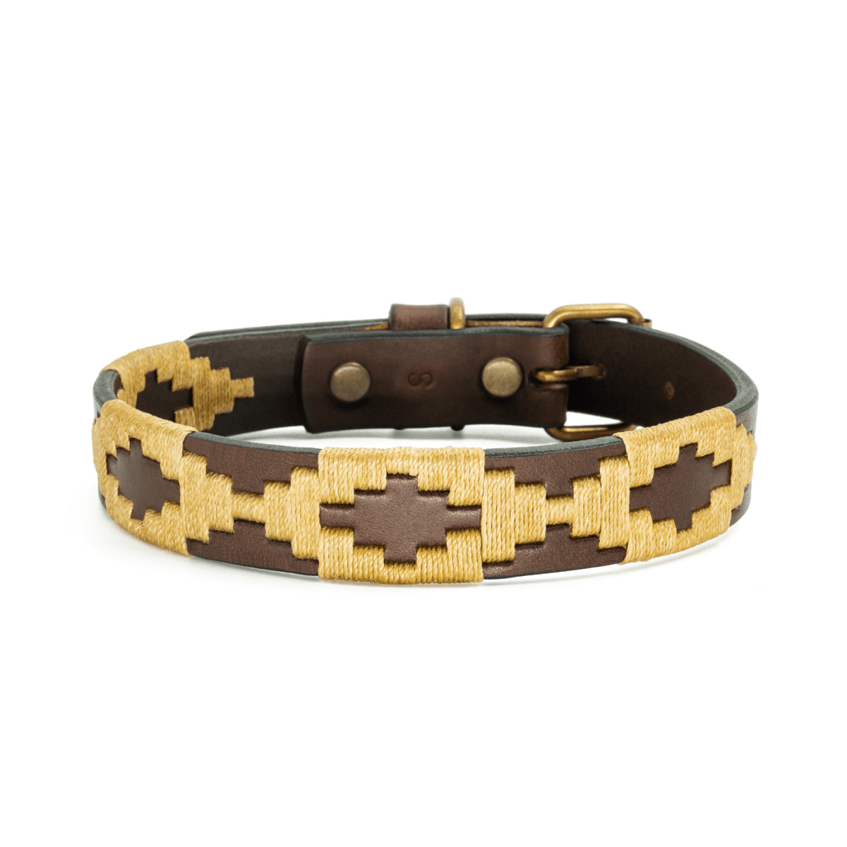 Embroidered Leather Dog Collar (Dorado)XSGaucholife