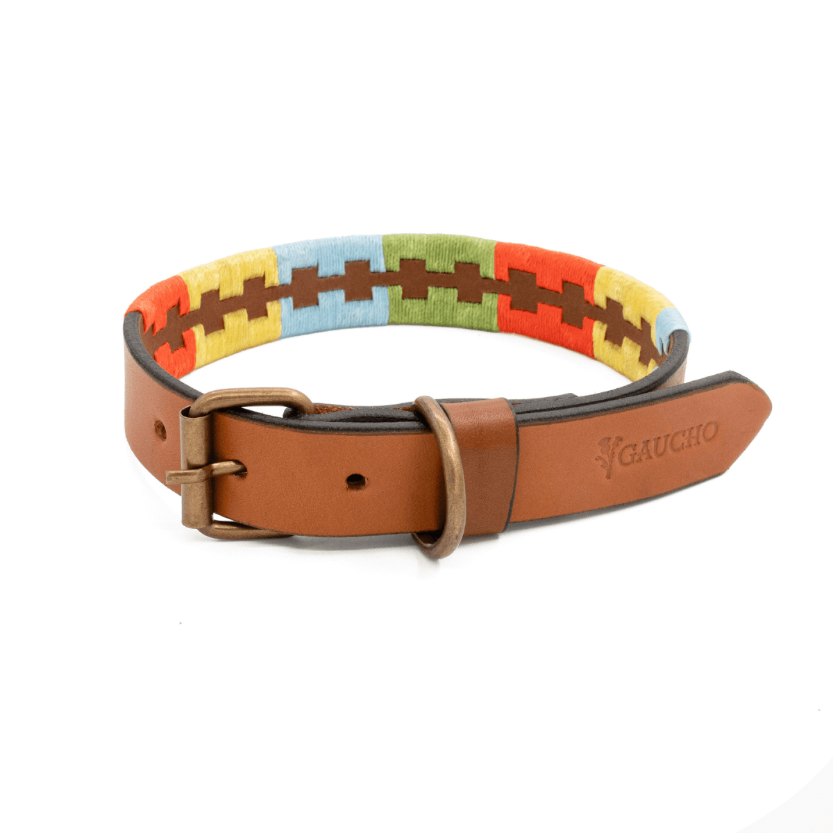 Embroidered Leather Dog Collar (Summer)X SmallGaucholife