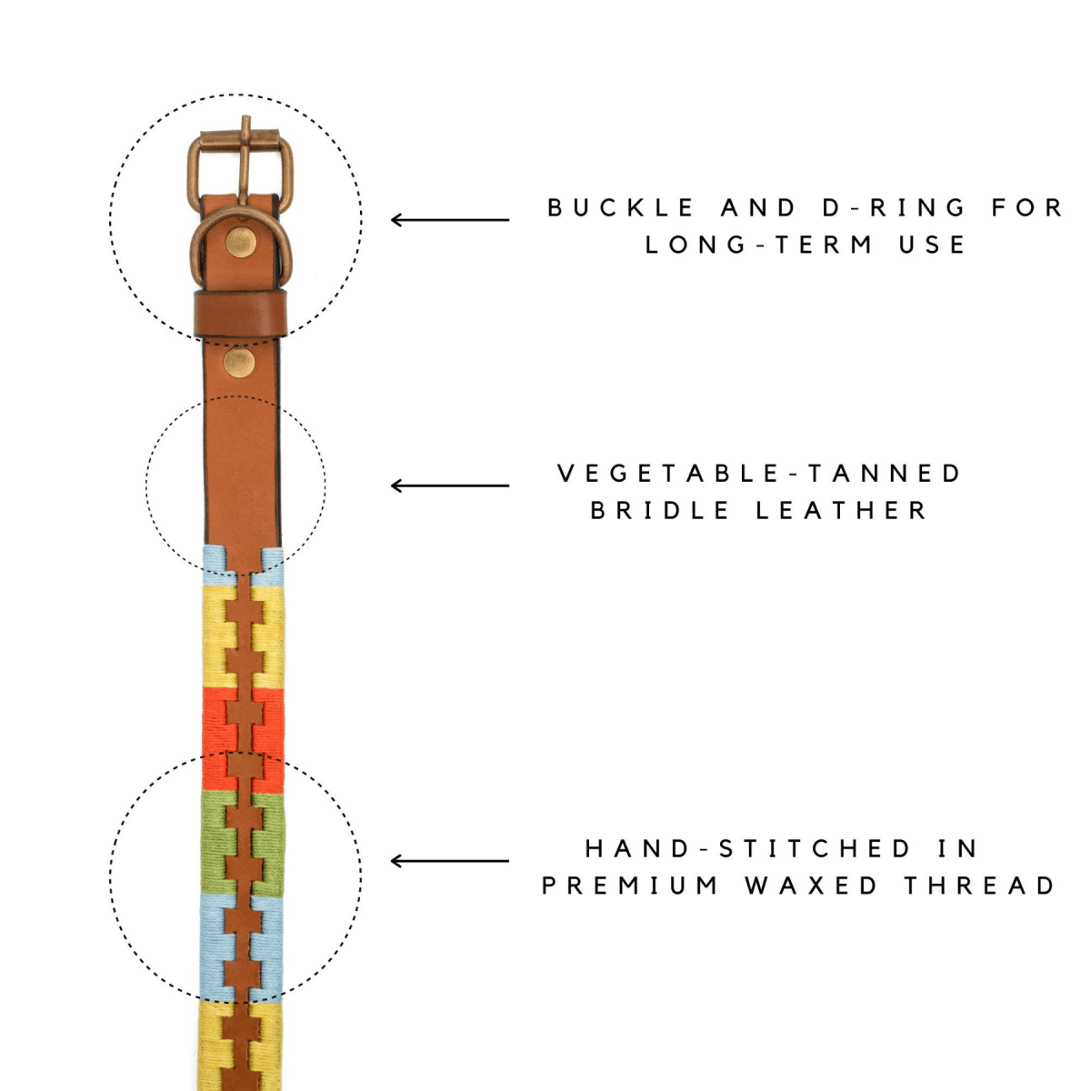 Embroidered Leather Dog Collar (Summer)X SmallGaucholife