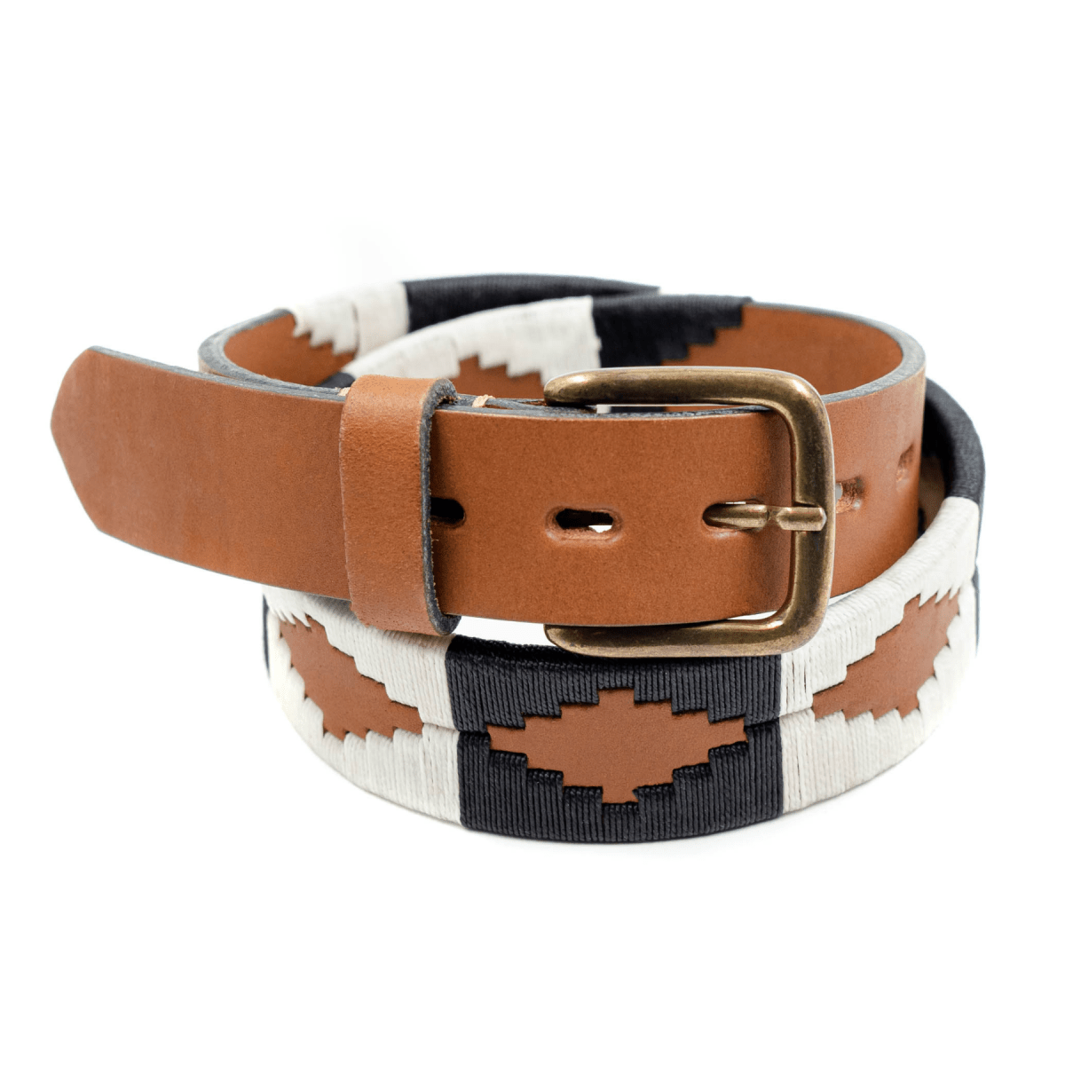 Embroidered Belt (Black/White/Tan)30Gaucholife