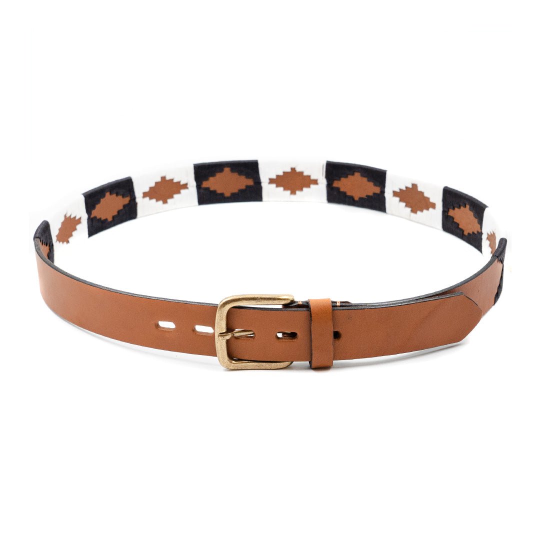 Embroidered Belt (Black/White/Tan)30Gaucholife