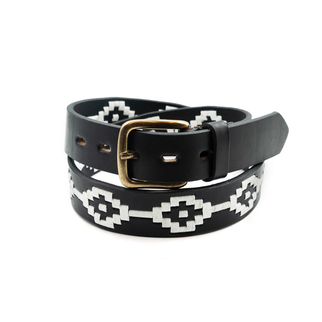 Embroidered Belt (Black/White)30Gaucholife