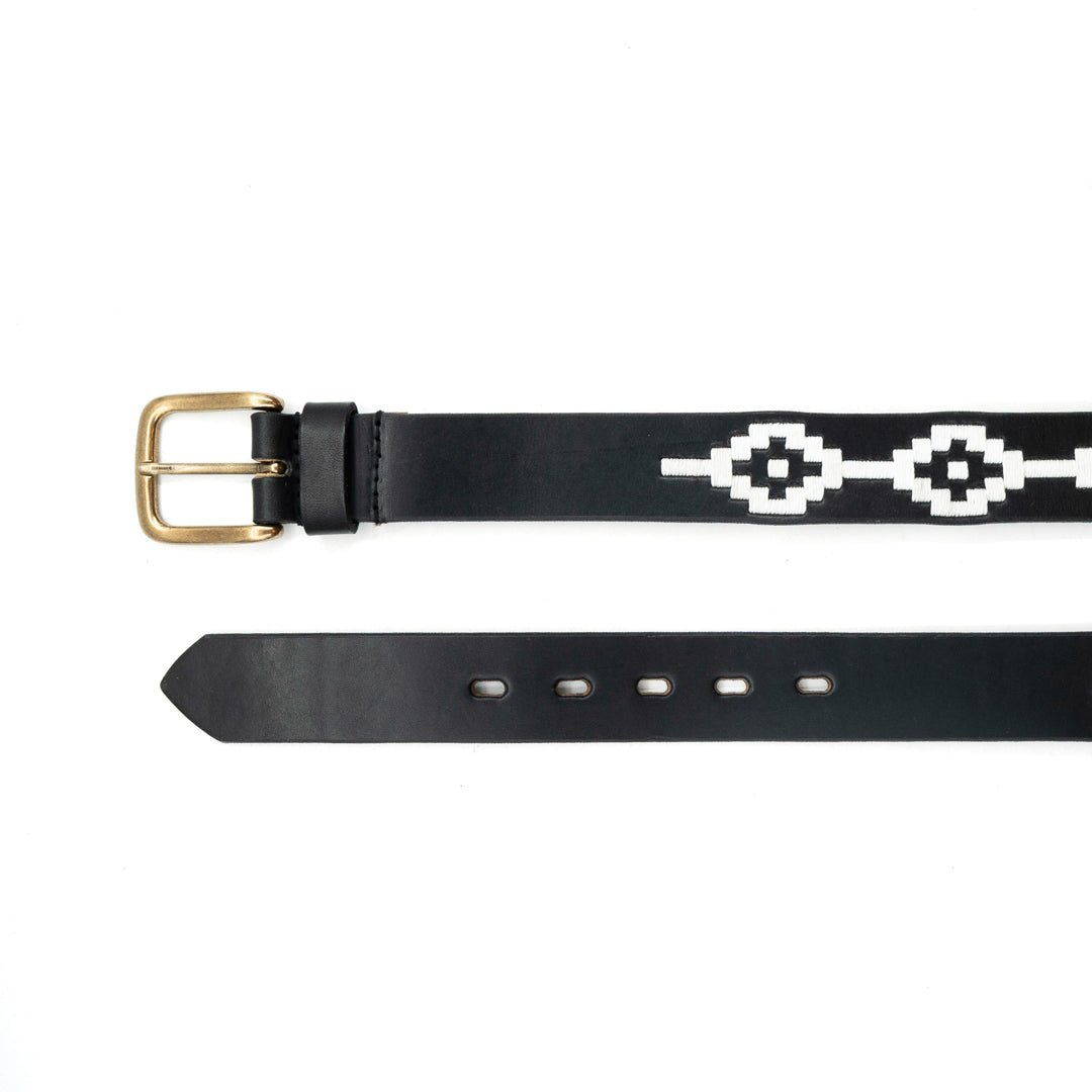 Embroidered Belt (Black/White)30Gaucholife