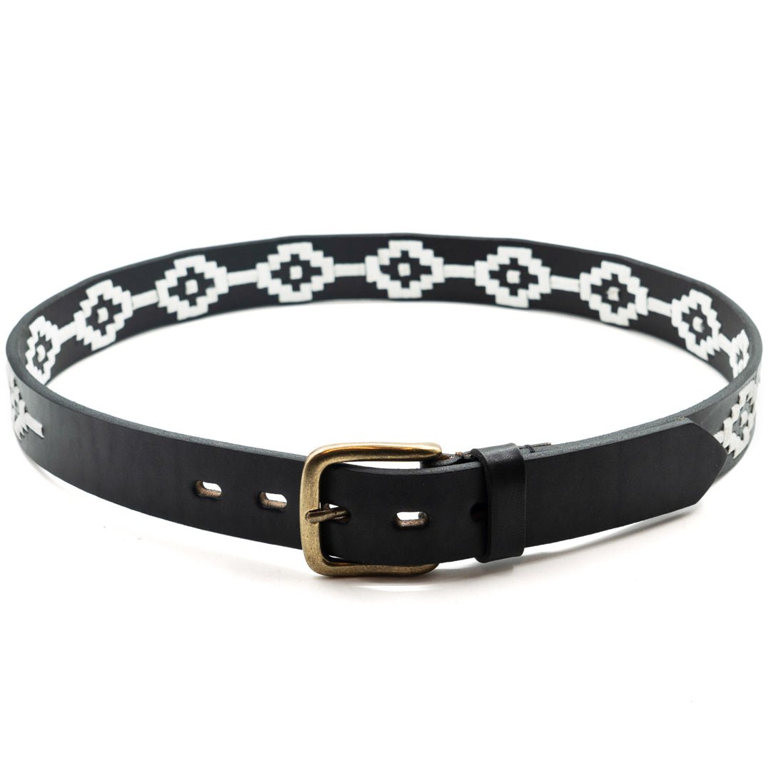 Embroidered Belt (Black/White)30Gaucholife