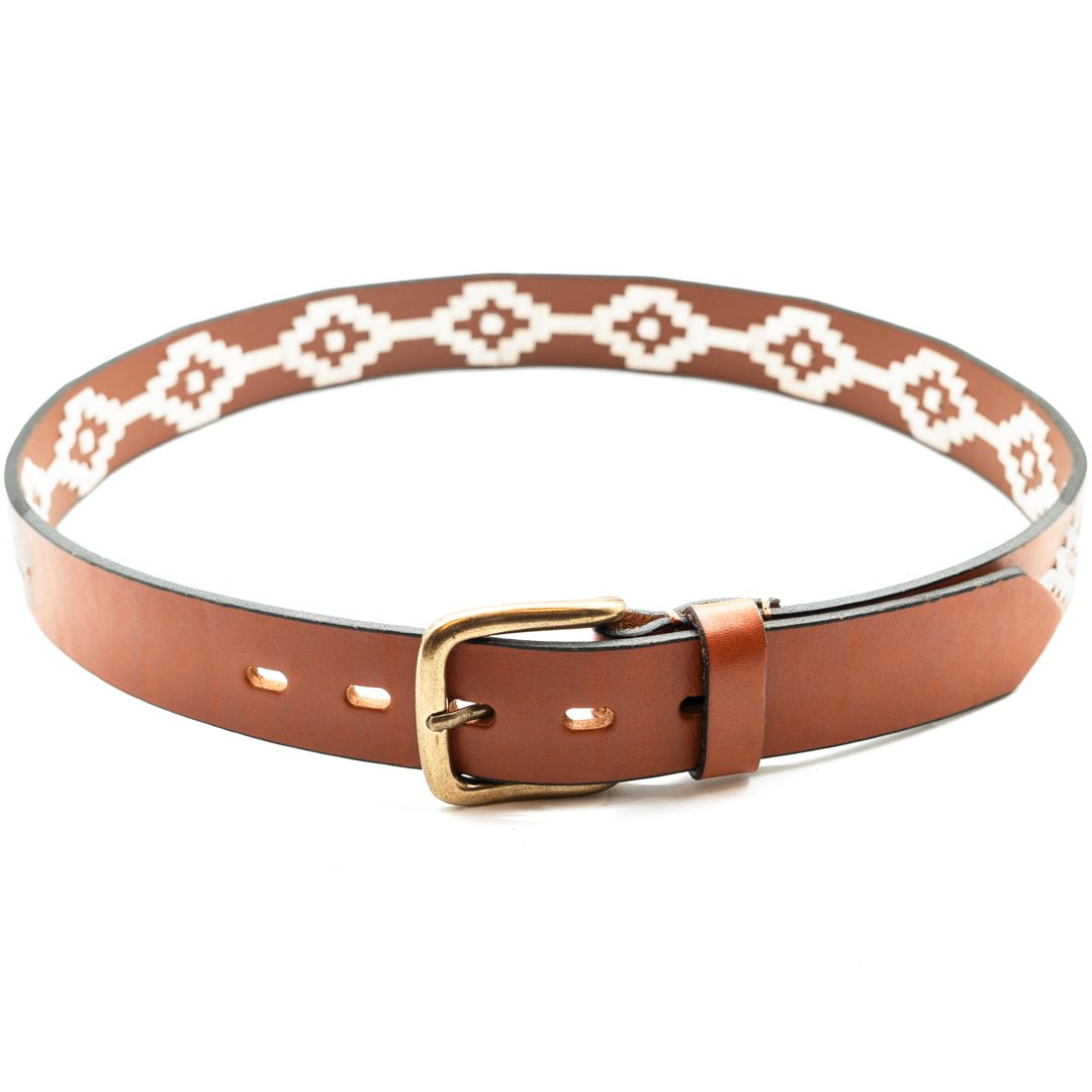 Embroidered Belt (Tan/White)30Gaucholife