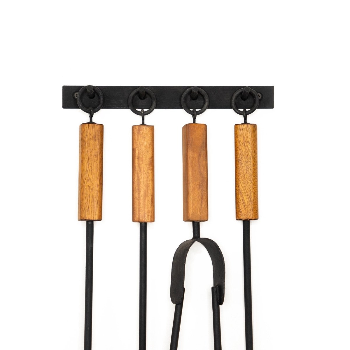 Fireplace BBQ Tools Set Fire Poker Tongs Brush Shovel And Stand | Blacksmith MadeHangGaucholife