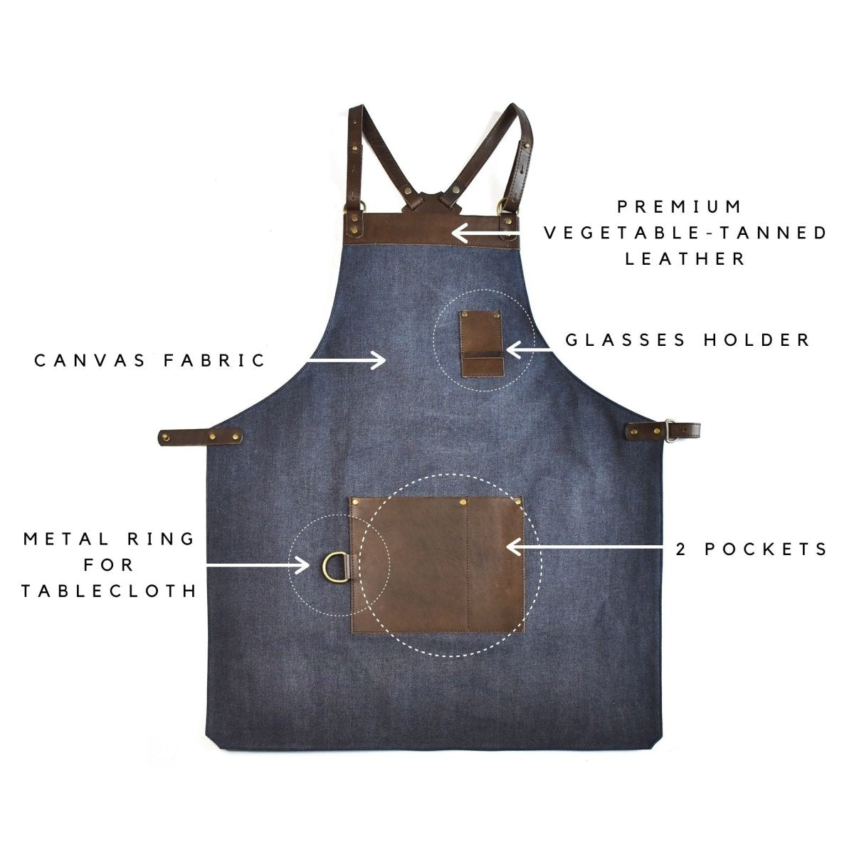 Leather Cooking ApronGreenGaucholife