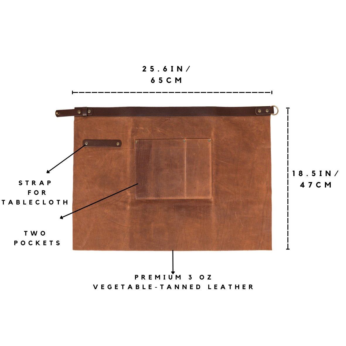 Personalized Half Leather Apron Handmade Adjustable Vegetable - Tanned Leather ApronGreenGaucholife