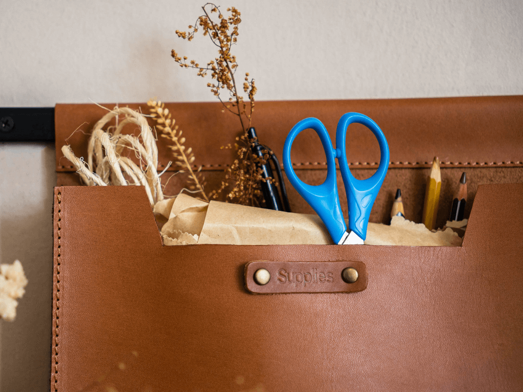 Large Leather Wall Pocket OrganizerTanGaucholife