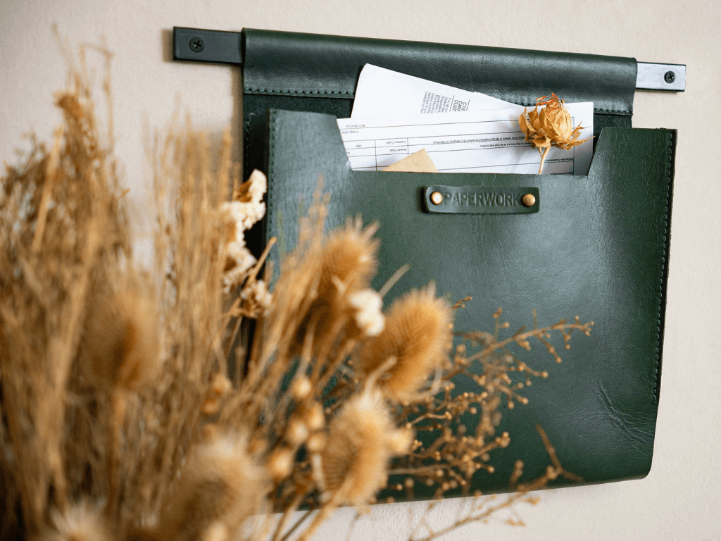 Large Leather Wall Pocket OrganizerTanGaucholife