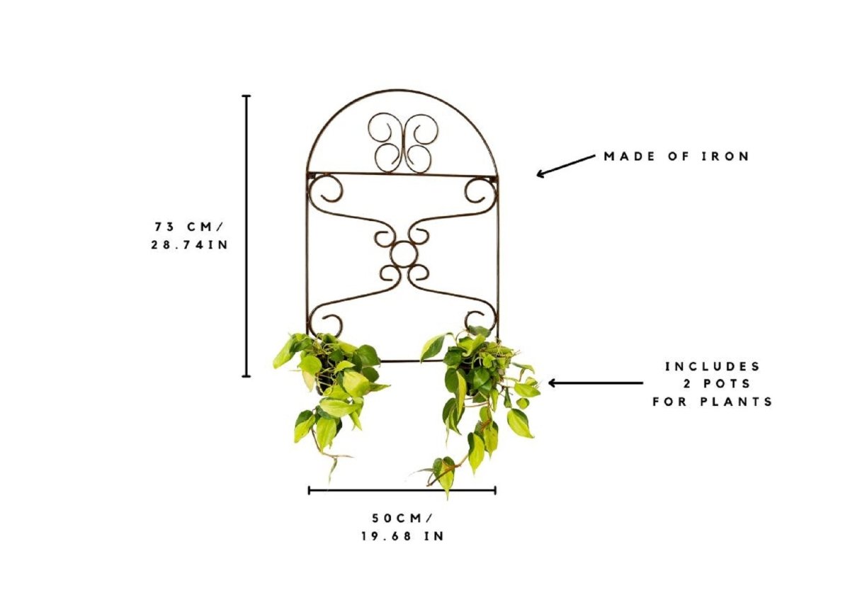 Planter pot holder , iron wall plant holderBlackGaucholife