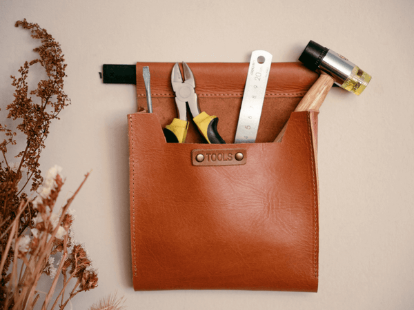 Small Leather Wall Pocket Organizer