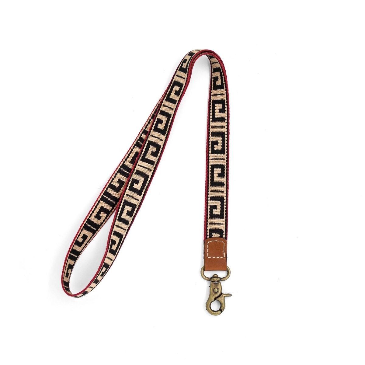 Leather Necklace Lanyard (Greek Black)Gaucholife