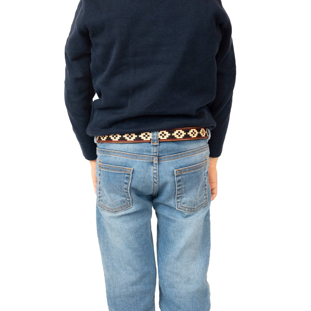 Kids Guarda Pampa Woven Polo Belt (Beige/Black)XSGaucholife