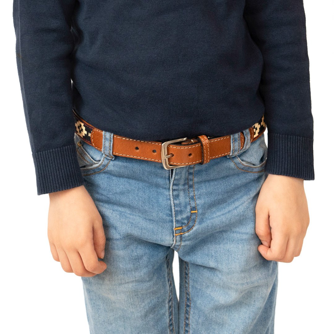 Kids Guarda Pampa Woven Polo Belt (Beige/Black)XSGaucholife