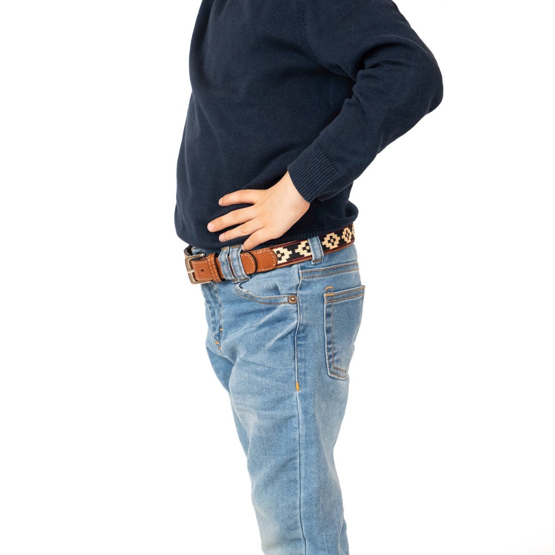 Kids Guarda Pampa Woven Polo Belt (Beige/Black)XSGaucholife