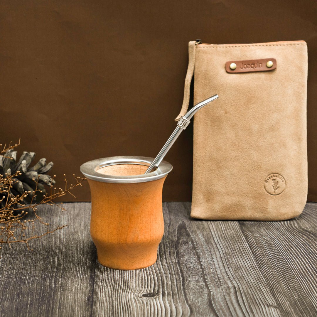 Wooden Mate Cup + Yerba Mate ContainerTanGaucholife