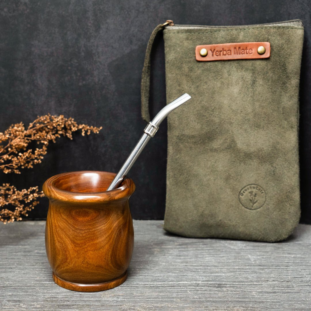 Wooden Mate Cup + Yerba Mate ContainerTanGaucholife