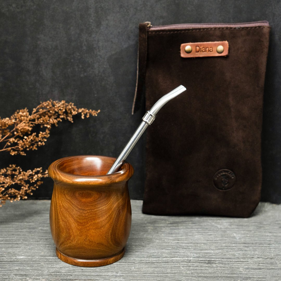 Wooden Mate Cup + Yerba Mate ContainerTanGaucholife