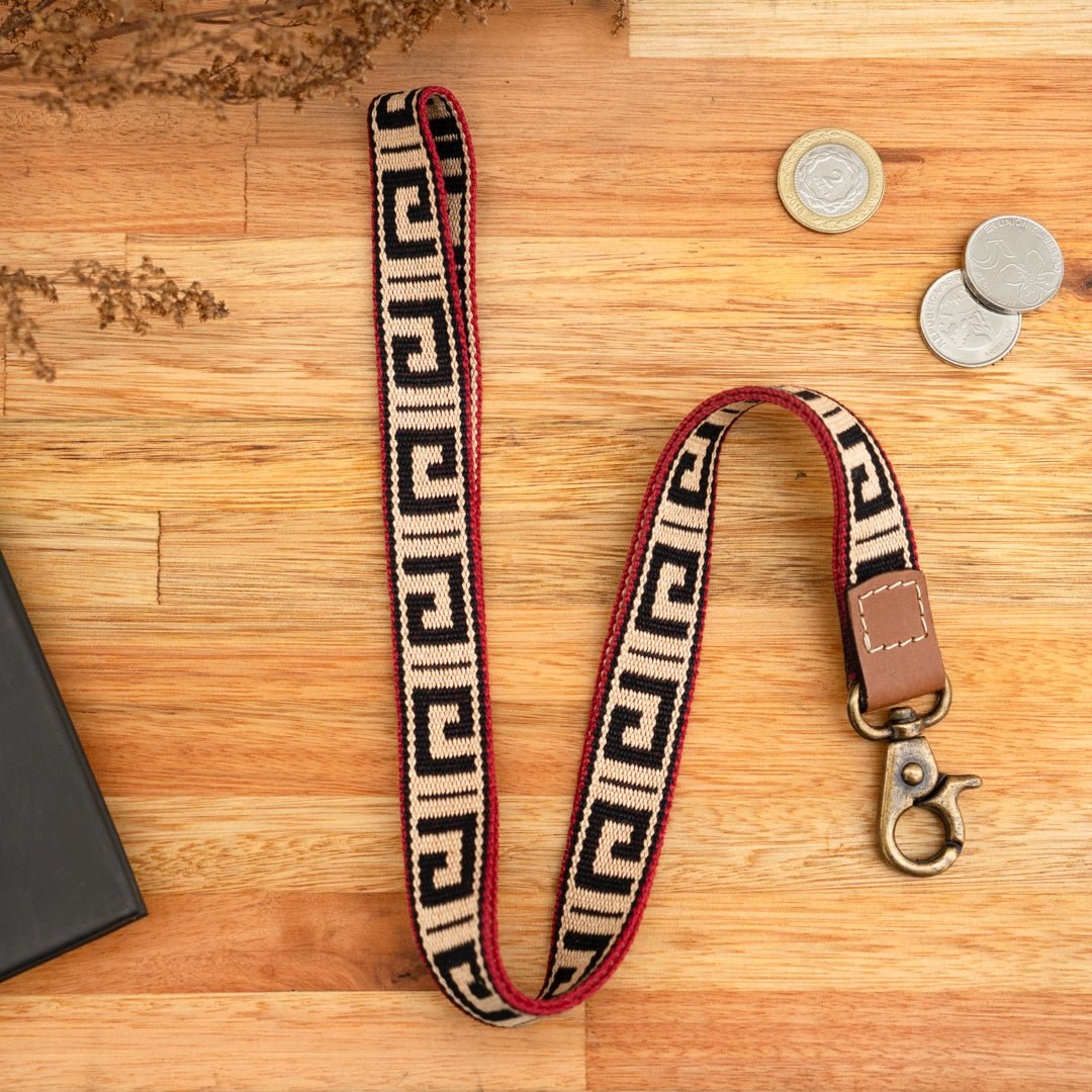 Leather Necklace Lanyard (Greek Black)Gaucholife