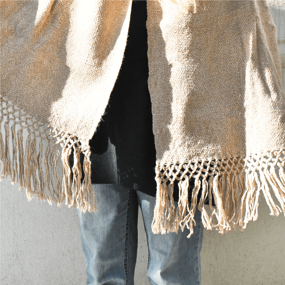 Llama Wool Knitted Scarf (Beige)Gaucholife