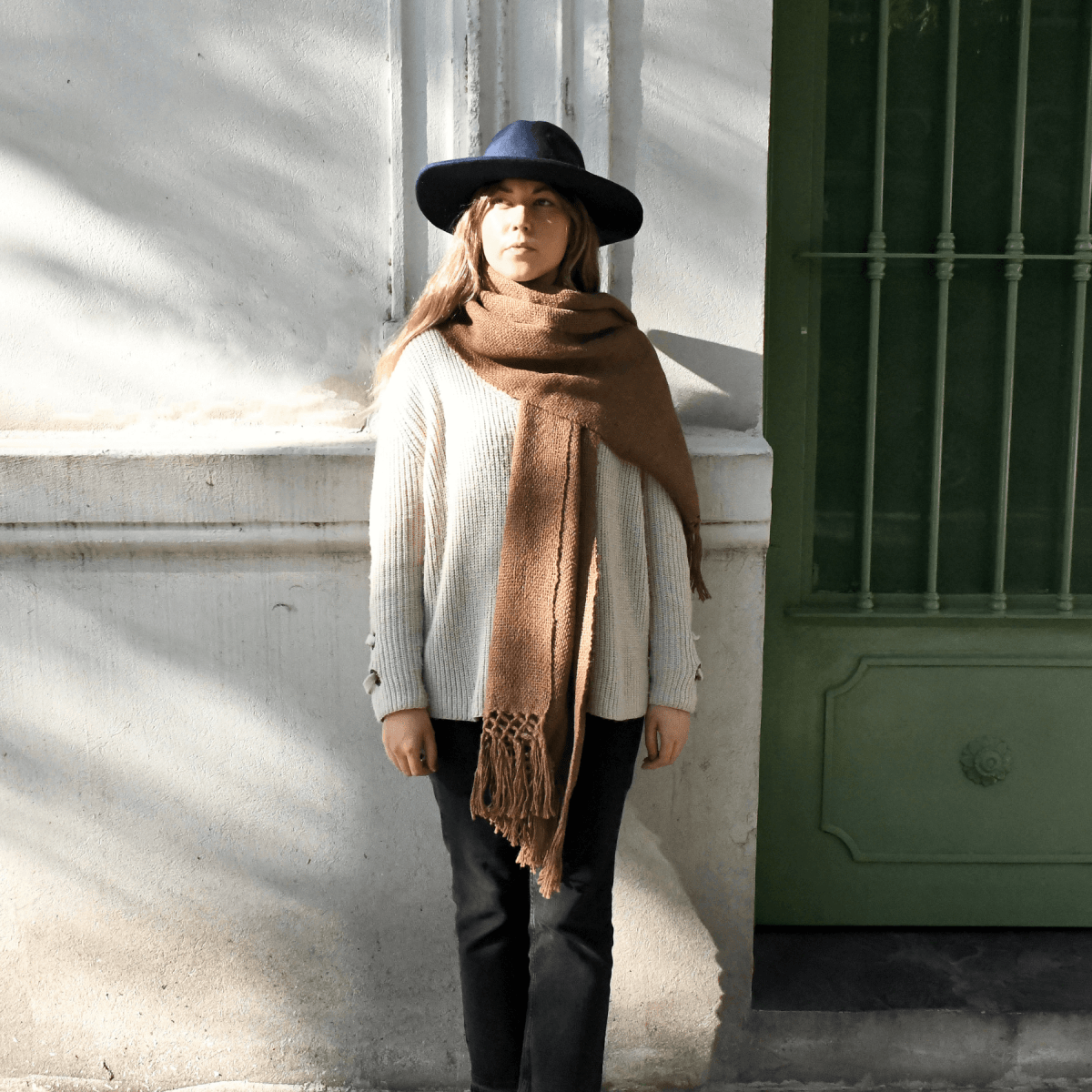 Llama Wool Knitted Scarf (Brown)Gaucholife